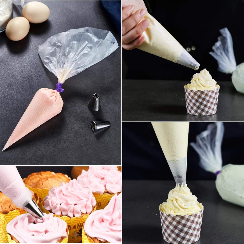 LoveBB 500 Pcs Piping Bags Disposable 10.6 inch Thick Tipless Pastry Bags Icing Frosting Bags for Baking Cookies Cupcake Decorating Supplies - Image 3